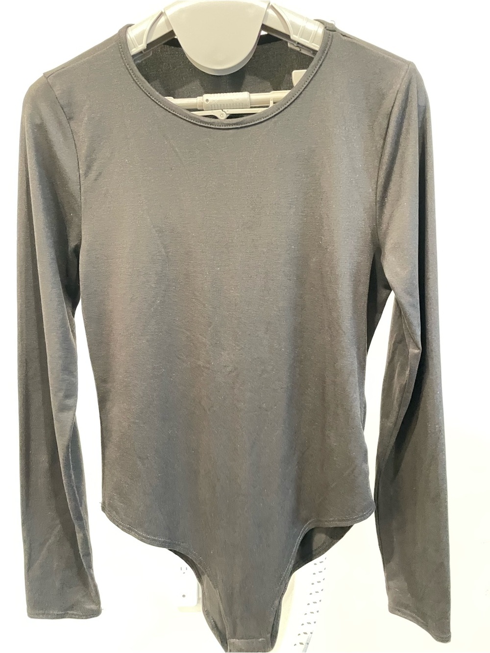 gaze Black Long-Sleeve Crewneck Bodysuit